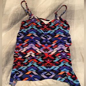 Aqua Green Tiered Tankini Top